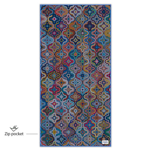 60's sand free beach towel with zip pocket good for travel