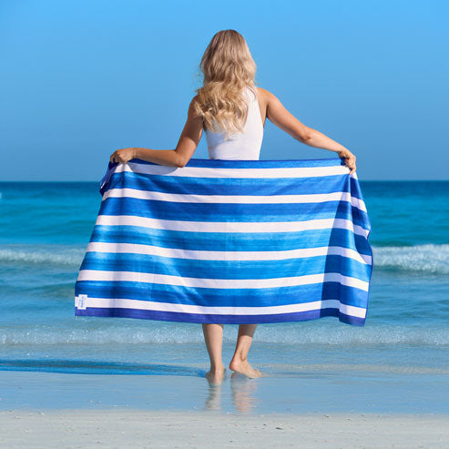 STREAM - BLUE - Sand-free Beach Towel with Pocket